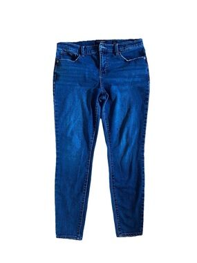 Lucky Brand mid wash stretch straight Deep Blue Skinny denim Jeans - size 12